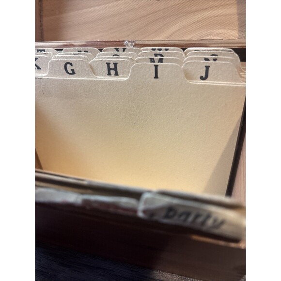 Vtg INDEX CARD/RECIPE Wood FILE BOX Merchant 5.75"X4" Cedar - Picture 8 of 16